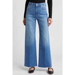 Paige NWOT Anessa 31 Wide Leg Raw Hem Jeans in Cirius Wash Sz 31
